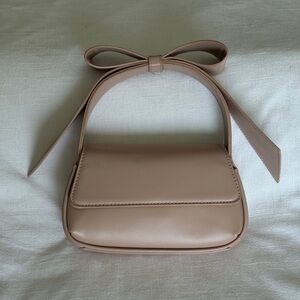 Madison West Nude Pink/Tan Mini Bag with Bow Detail